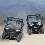 Two Dengao PowerSports RanchHawk 650FI's riding on an offroad trail