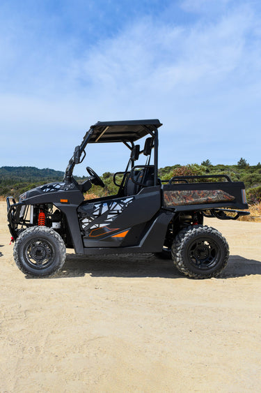 Dengao PowerSports RanchHawk 650FI parked on an offroad trail