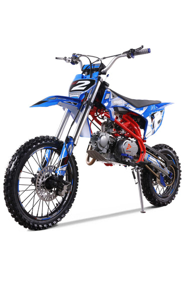 Denago Powersports Blue MX2 Dirt Bike Hero Angle