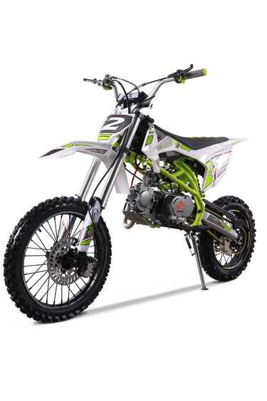 Denago Powersports Lime MX2 Dirt Bike Hero Angle