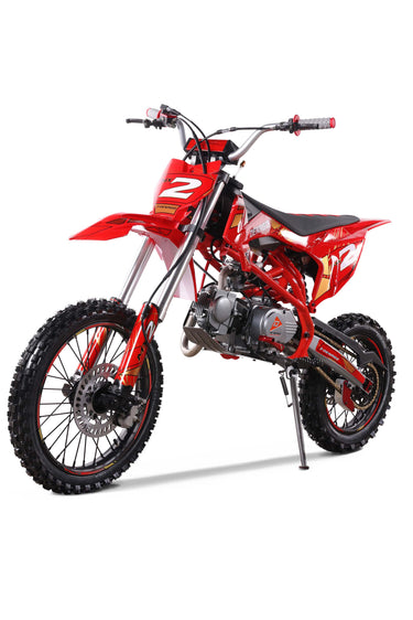 Denago Powersports Red MX2 Dirt Bike Hero Angle