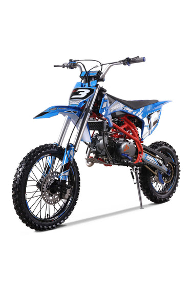 Denago Powersports Blue MX3 Dirt Bike Hero Angle