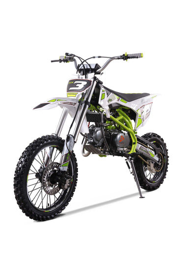Denago Powersports Lime MX3 Dirt Bike Hero Angle