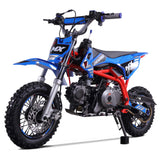 Denago Powersports Blue MX Dirt Bike Hero Angle