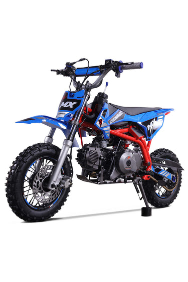 Denago Powersports Blue MX Dirt Bike Hero Angle