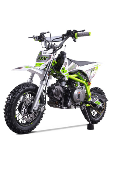 Denago Powersports Lime MX Dirt Bike Hero Angle