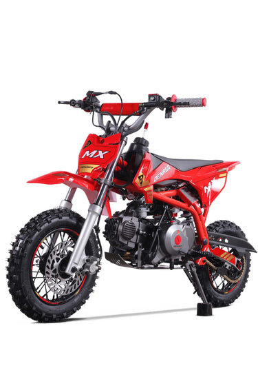 Denago Powersports Red MX Dirt Bike Hero Angle