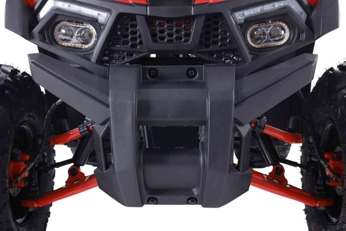 Close-up of the Denago Mudhawk 10FI front suspension