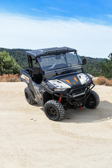 Dengao PowerSports RanchHawk 650FI parked on an offroad trail