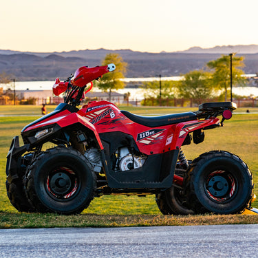 Denago PowerSports Red Mudawk 6 ATV Lifestyle Shot